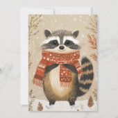 Carte de voeux de Noël festive Racoon (Devant)