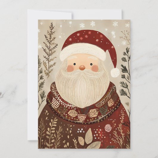 Carte de voeux de Noël Festive Santa Claus (Devant)