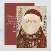 Carte de voeux de Noël Festive Santa Claus (Devant / Derrière)