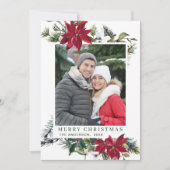 Carte de vœux de Noël Fleur de Noël Rouge Festive (Devant)