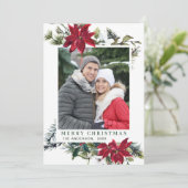 Carte de vœux de Noël Fleur de Noël Rouge Festive (Debout devant)