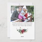 Carte de vœux de Noël Fleur de Noël Rouge Festive (Dos)