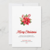 Carte de vœux de Noël Fleurs éditable Classique (Devant)