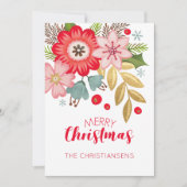 Carte de voeux de Noël Floral Photo (Devant)