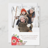 Carte de voeux de Noël Floral Photo (Dos)