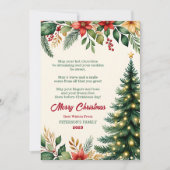 Carte de vœux de Noël florale aquarelle (Devant)