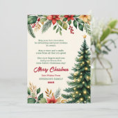 Carte de vœux de Noël florale aquarelle (Debout devant)