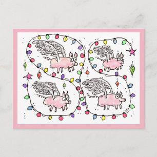 Carte de vœux de Noël "Flying Future Bacon"