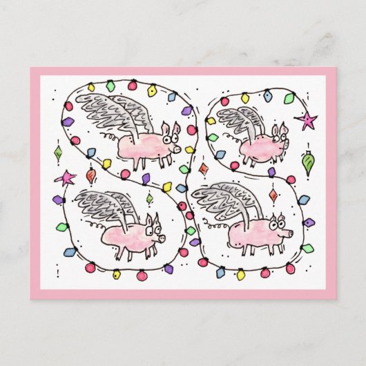 Carte de vœux de Noël "Flying Future Bacon" (Devant)