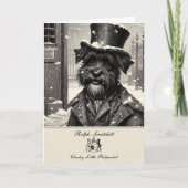 Carte de vœux de Noël Funny Schnauzer Dickens (Devant)
