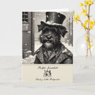 Carte de vœux de Noël Funny Schnauzer Dickens