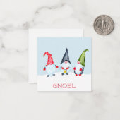 Carte de vœux de Noël Gnoel Gnomes (Devant/Arrière en situation)