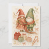Carte de vœux de Noël Gnome Rouge Vert (Devant)