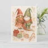 Carte de vœux de Noël Gnome Rouge Vert (Debout devant)