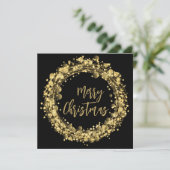 Carte de vœux de Noël « Gold and Black Merry Chris (Debout devant)