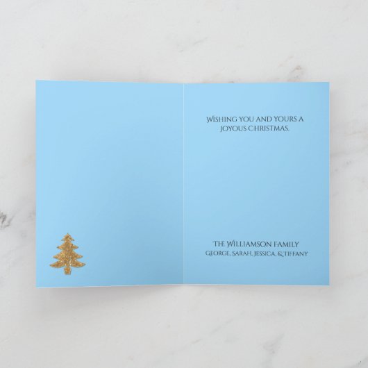 Carte de voeux de Noël Gold Parties scintillant Tr (Intérieur)