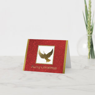 Carte de voeux de Noël Golden Peace Dove