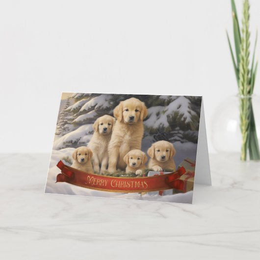 Carte de voeux de Noël Golden Retriever (Devant)