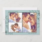 Carte de voeux de Noël Green Three Photo (Devant)