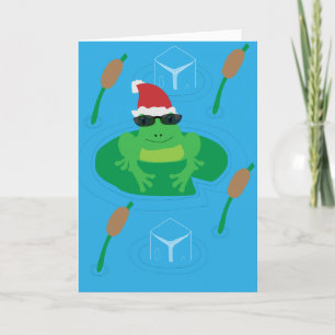 Carte de vœux de Noël grenouille