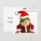 Carte de vœux de Noël grenouille rigolote (Devant / Derrière)