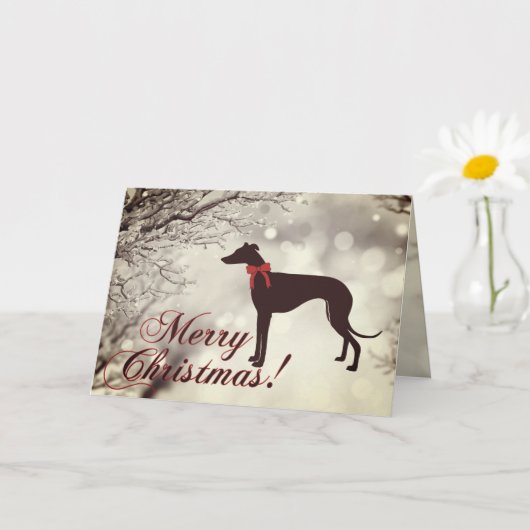 Carte de vœux de Noël Greyhound (Petite plante)
