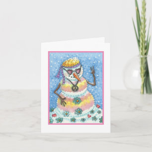 CARTE DE VOEUX DE NOËL GROOVY BONHOMME DE NEIGE PA