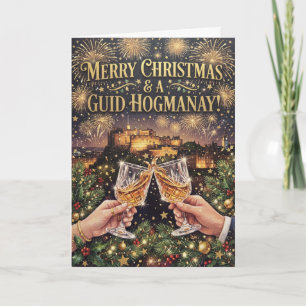 Carte de vœux de Noël Guid Hogmanay Edinburgh Toas