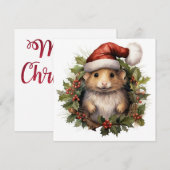 Carte de voeux de Noël Hamster (Devant / Derrière)