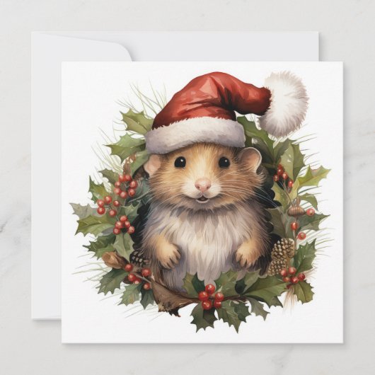Carte de voeux de Noël Hamster (Devant)