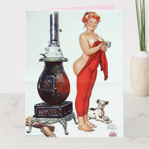 CARTE DE VOEUX DE NOËL HILDA AUX FESSES NUES ET RO