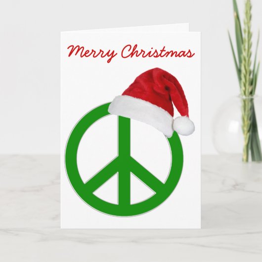 Carte de voeux de Noël Hippy Peace Retro personnal (Devant)
