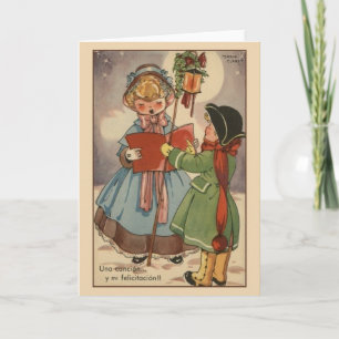 Carte de voeux de Noël hispanique vintage