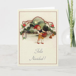 Carte de voeux de Noël hispanique vintage