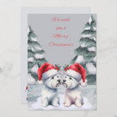 Carte de voeux de Noël hiver Westie (Devant / Derrière)