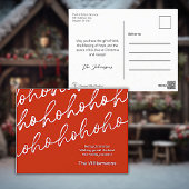 Carte de vœux de Noël Ho-Ho-Ho rouge