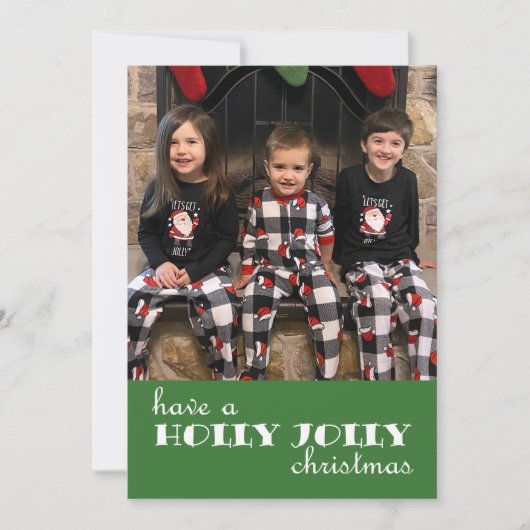 Carte de voeux de Noël Holly Jolly (Devant)