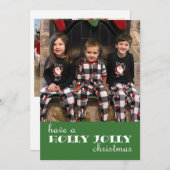 Carte de voeux de Noël Holly Jolly (Devant / Derrière)