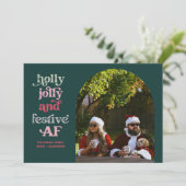 Carte de vœux de Noël Holly Jolly et festive AF (Debout devant)
