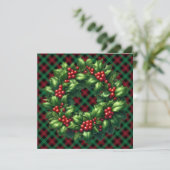 Carte de voeux de Noël Holly Wreath (Debout devant)