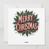 Carte de voeux de Noël Holly Wreath (Dos)