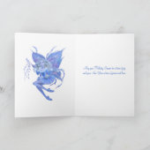 Carte de voeux de Noël Imaginaire - Fée bleue (Intérieur)