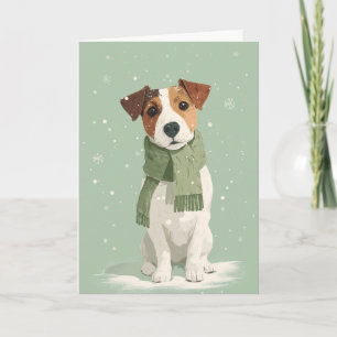 Carte de vœux de Noël Jack Russell