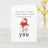 Carte de vœux de Noël Je veux que vous Bonhomme de (Fleur jaune)