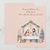Carte de vœux de Noël Jésus bébé (Devant / Derrière)