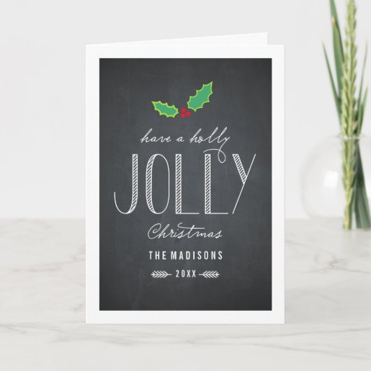 Carte de voeux de Noël Jolly Chalkboard (Devant)