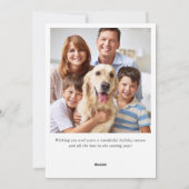 Carte de vœux de Noël JOY branche de houx PHOTO (Dos)