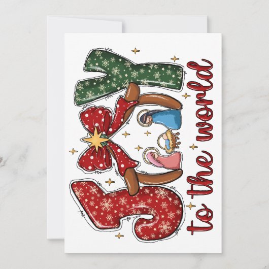 Carte de vœux de Noël Joy To World (Devant)