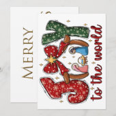 Carte de vœux de Noël Joy To World (Devant / Derrière)