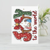 Carte de vœux de Noël Joy To World (Debout devant)